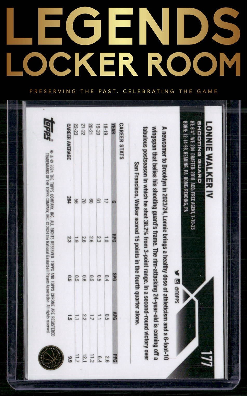 2023-24 Topps Chrome Sapphire Edition #177 Lonnie Walker IV