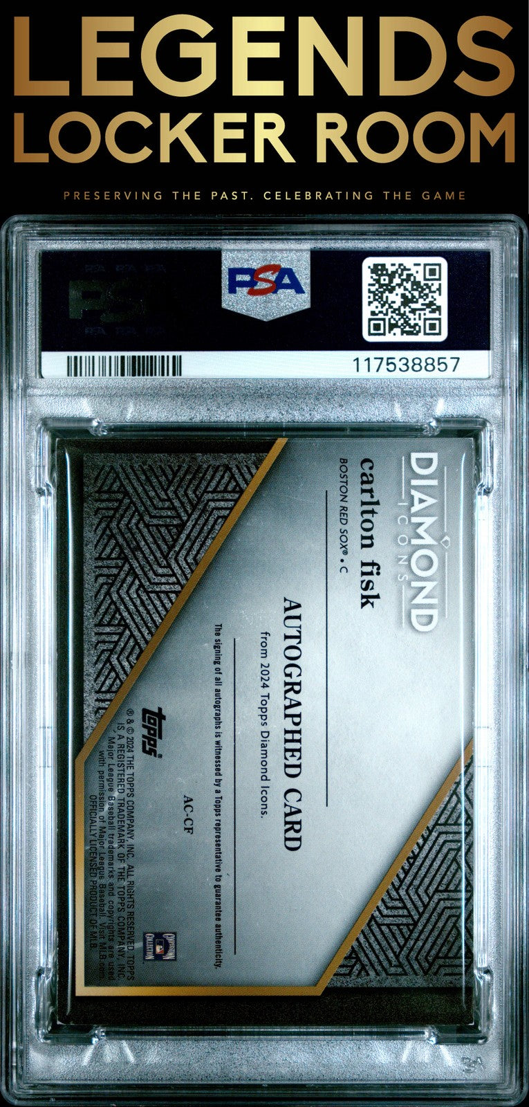 2024 Topps Diamond Icons Autographs Carlton Fisk Red 5/5 PSA 7
