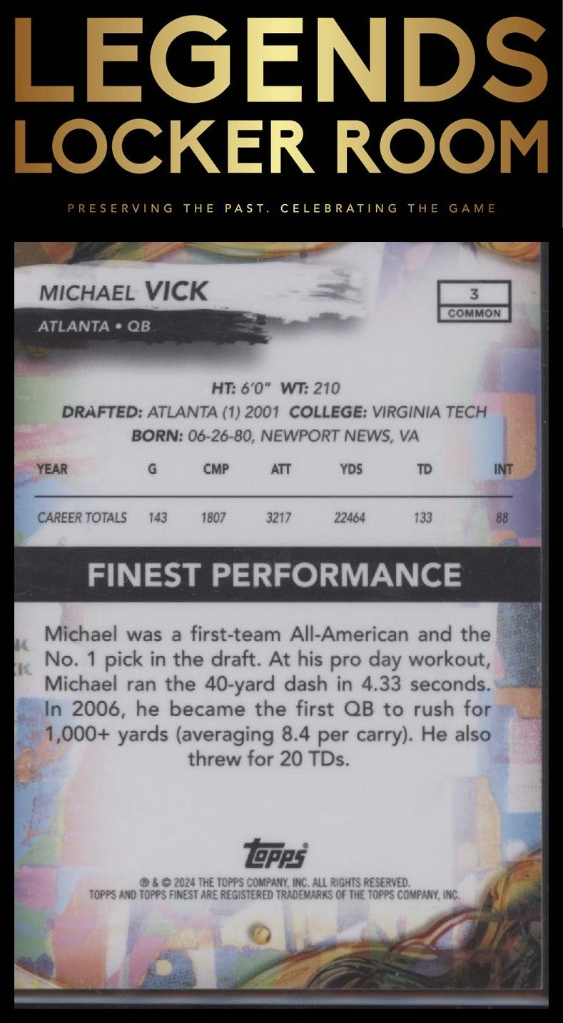 2024 Finest #3 Michael Vick Oil Spill Refractor #/20