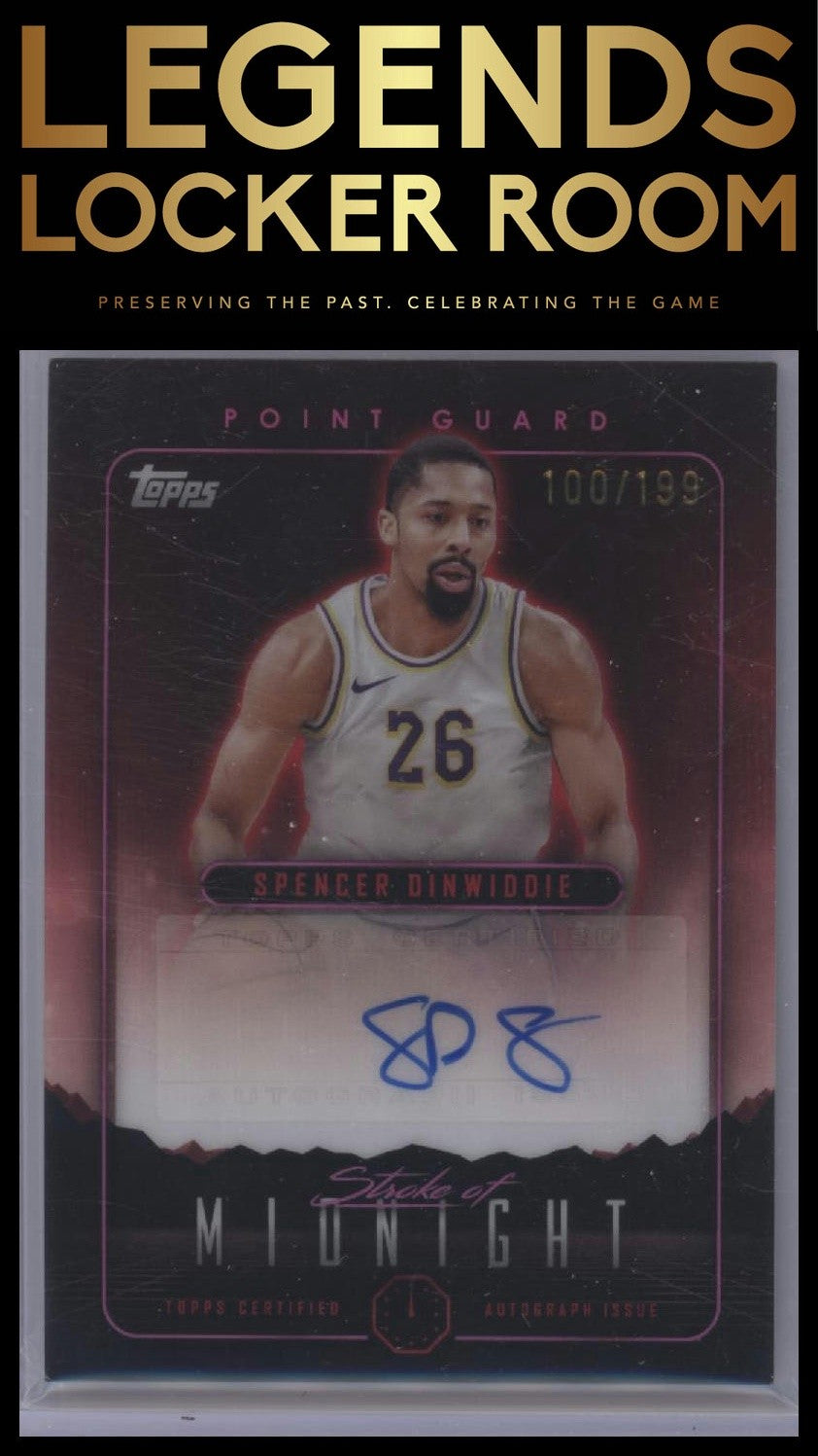 2023-24 Topps Midnight Spencer Dinwiddie Stroke of Midnight Auto Twilight /199
