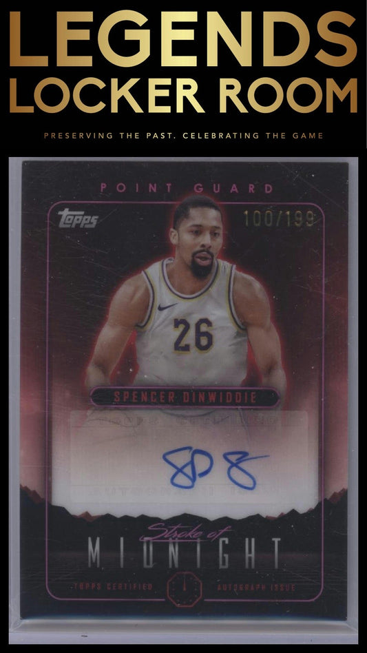 2023-24 Topps Midnight Spencer Dinwiddie Stroke of Midnight Auto Twilight /199