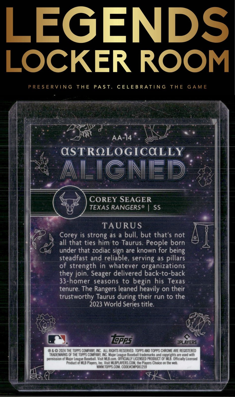 2024 Topps Chrome Cosmic #AA-14 Corey Seager Astrologically Aligned