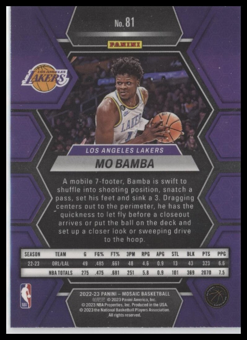2022-23 Panini Mosaic #81 Mo Bamba