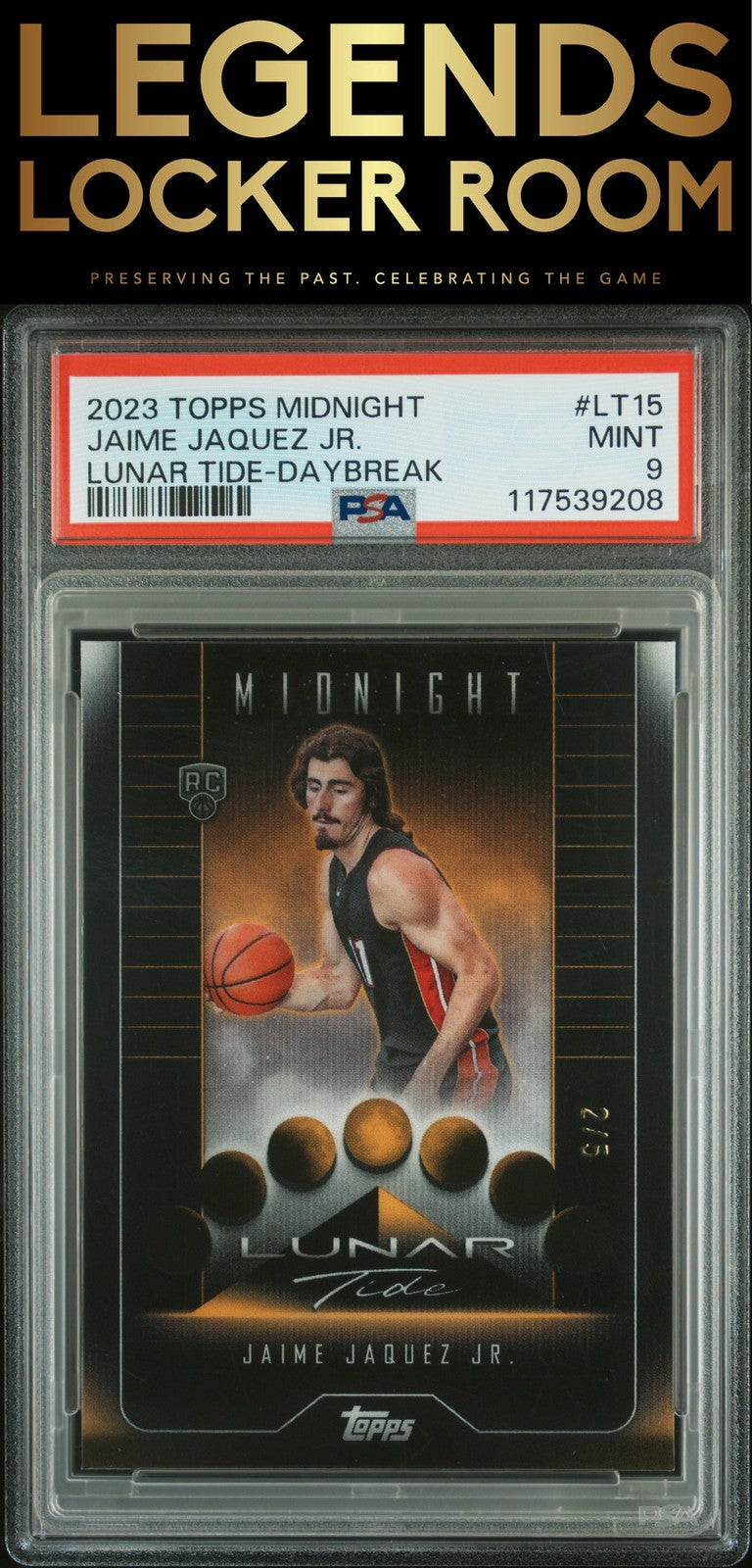 2023 Topps Midnight Lunar Tide #LT15 Jaime Jaquez Jr. Lunar Tide-Daybreak PSA 9