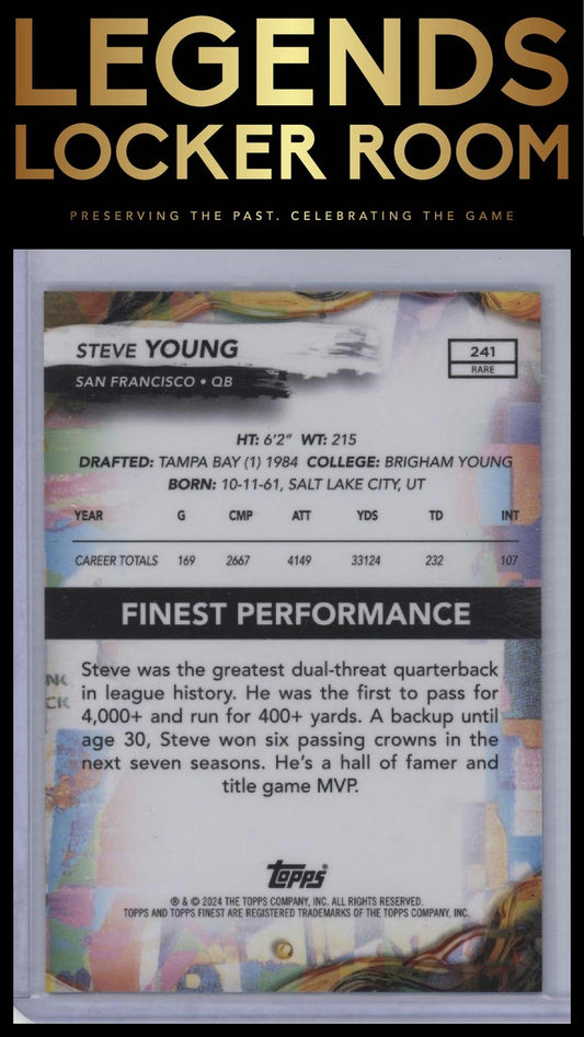 2024 Finest #241 Steve Young Oil Spill Refractor #/10