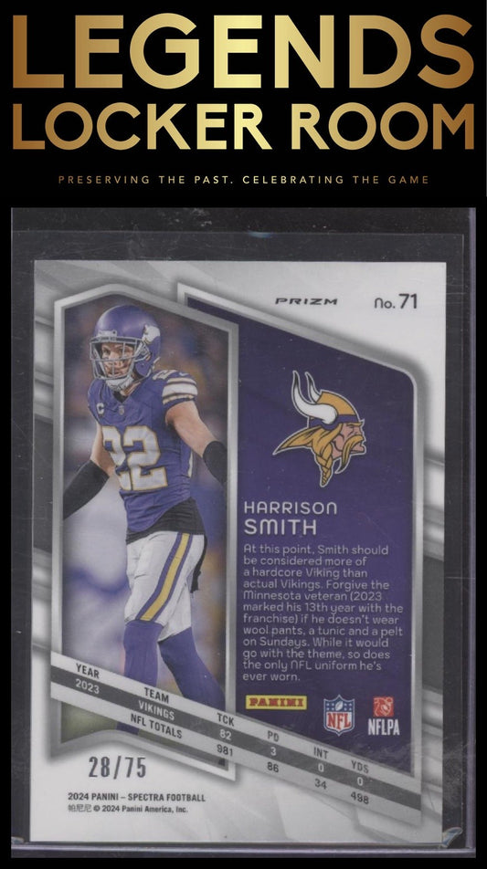 2024 panini spectra Harrison Smith Hyper /75