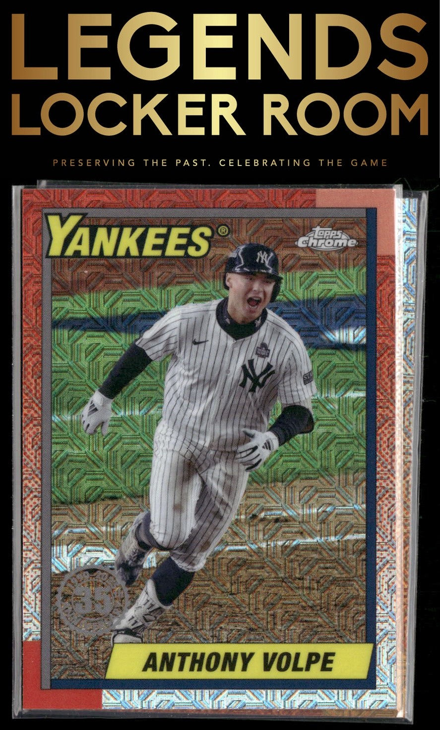 2025 Topps Anthony Volpe 1990 Topps Baseball 35th Anniversary Chrome Mojo