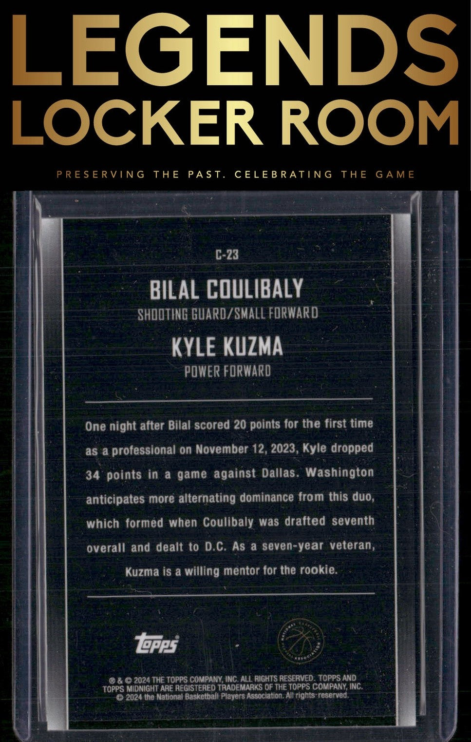 2023-24 Topps Midnight #C-23 Bilal Coulibaly / Kyle Kuzma Constellations