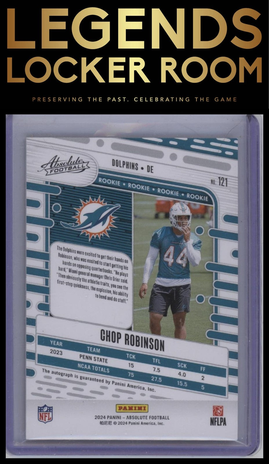 2024 Panini Absolute #121 Chop Robinson Signature Rookies Spectrum Red #/100