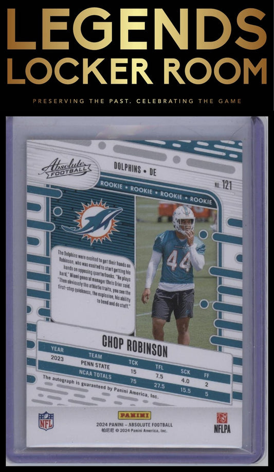 2024 Panini Absolute #121 Chop Robinson Signature Rookies Spectrum Red #/100