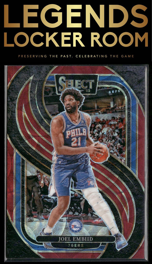 2024-25 Panini Select #101 Joel Embiid Red Scope Prizm #/249