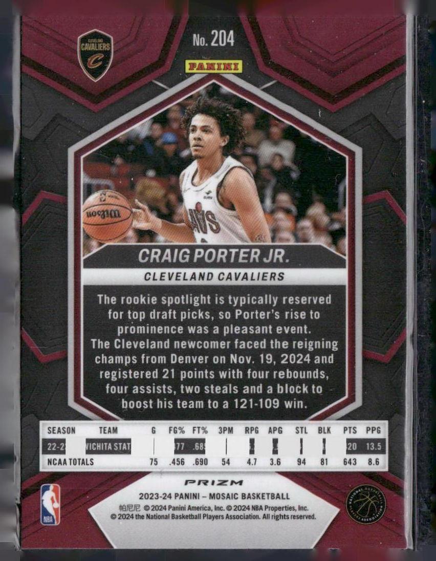 2023-24 Panini Mosaic #204 Craig Porter Jr. Silver