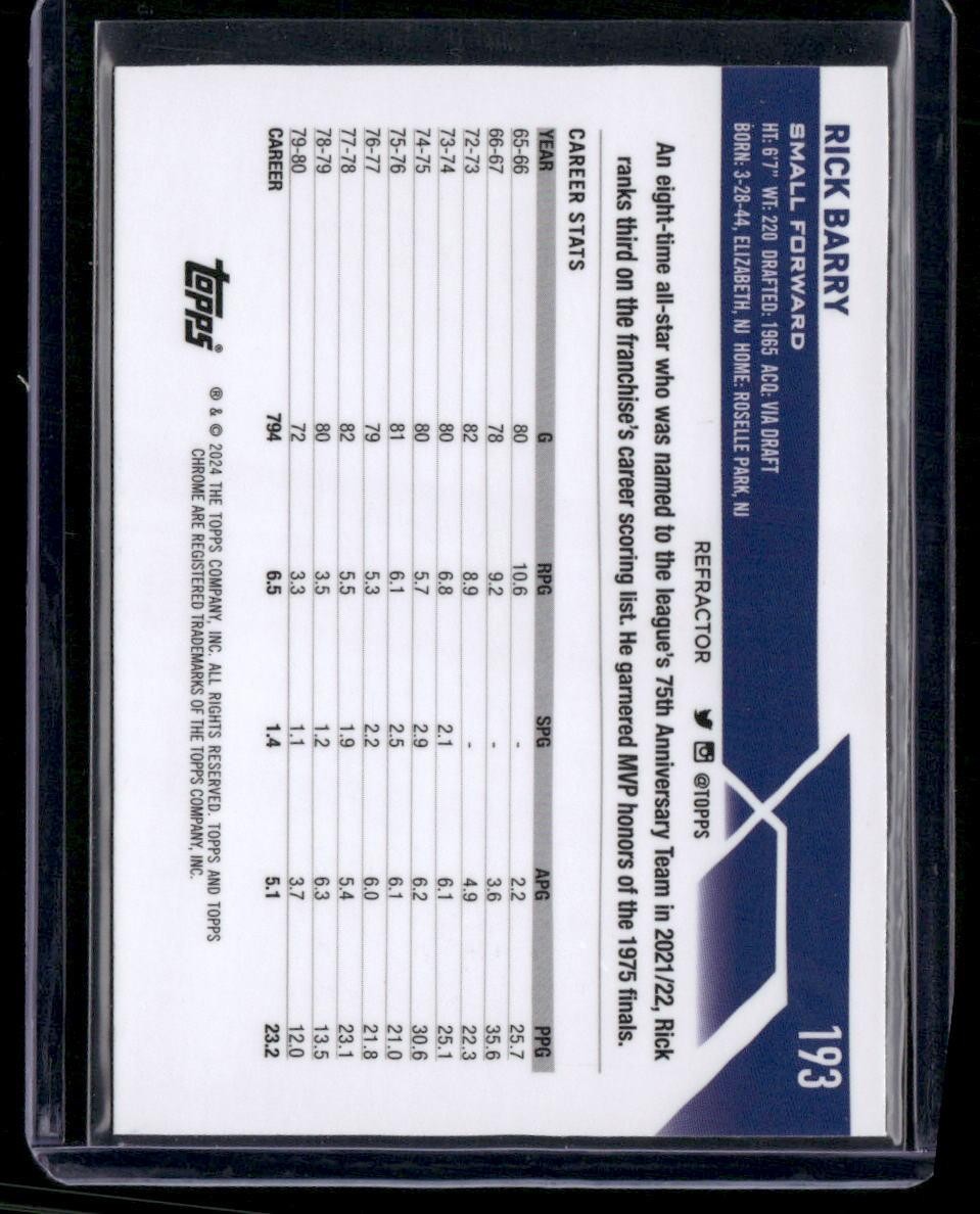 2023-24 Topps Chrome #193 Rick Barry Refractors