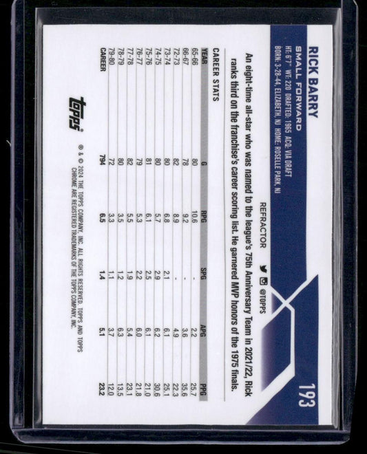 2023-24 Topps Chrome #193 Rick Barry Refractors