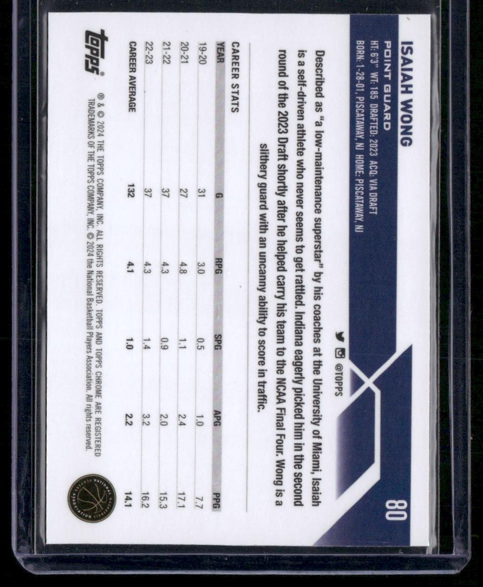 2023-24 Topps Chrome #80 Isaiah Wong