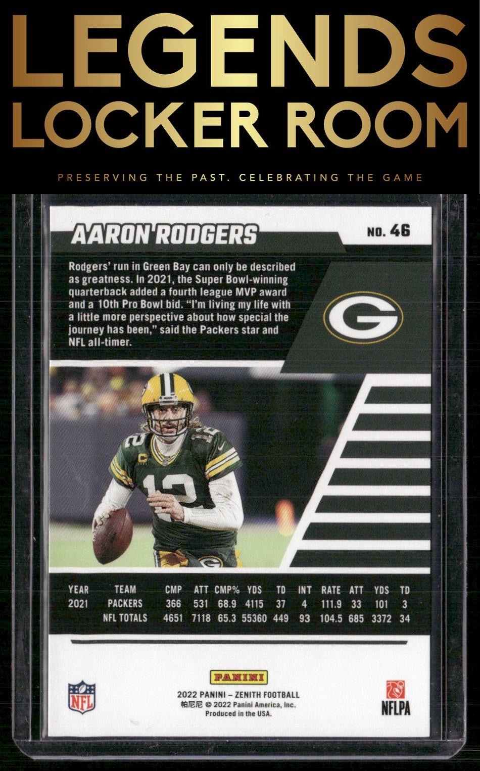 2022 Zenith #46 Aaron Rodgers Red Zone