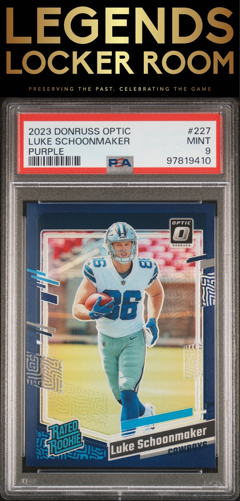 2023 Panini Donruss Optic #227 Luke Schoonmaker Purple PSA 9