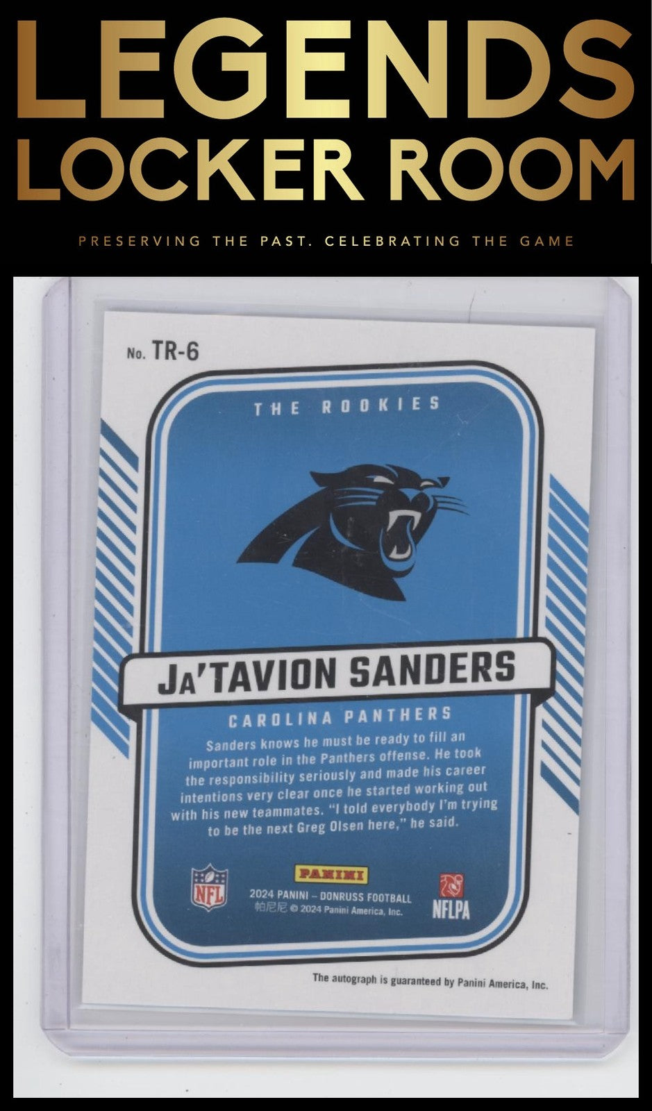 2024 Donruss #TR-6 Ja'Tavion Sanders The Rookies Autographs #/299