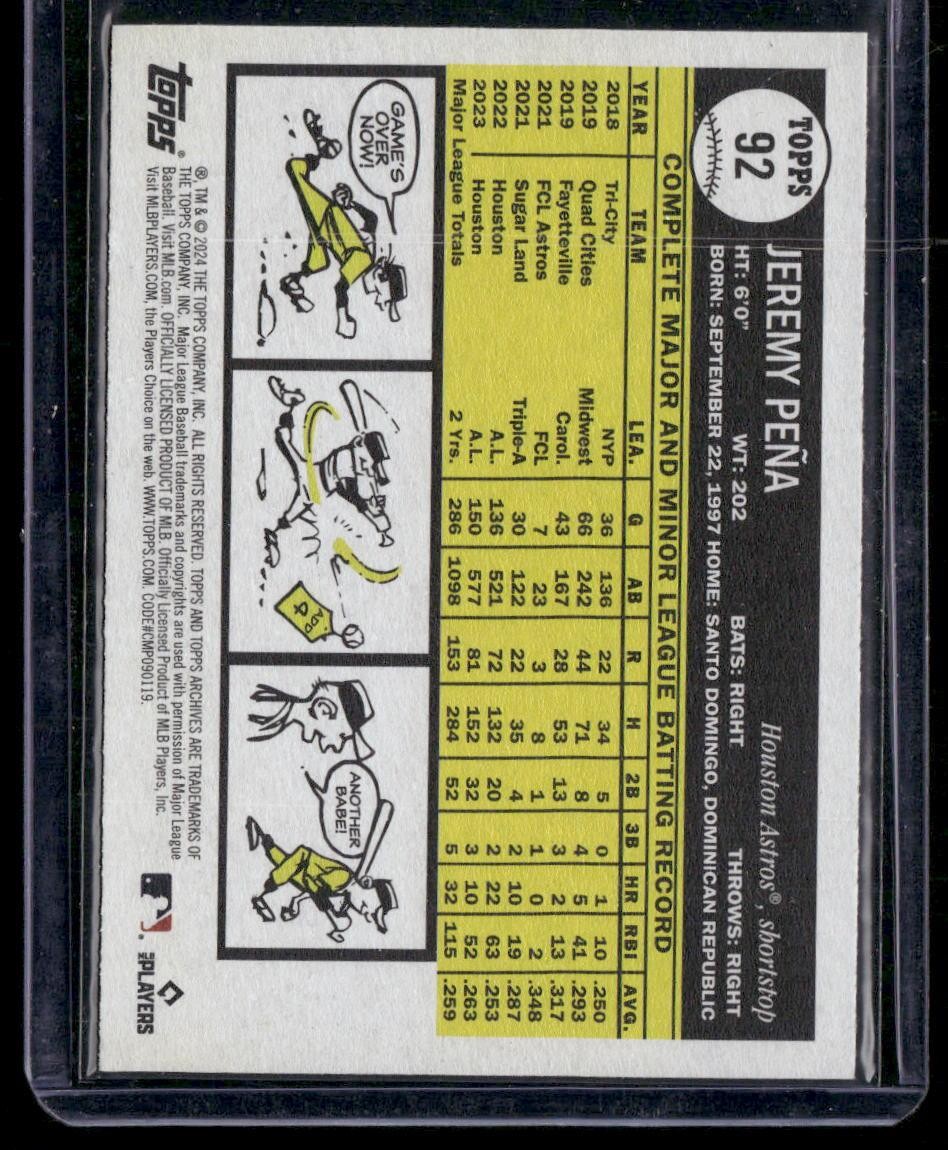 2024 Topps Archives #92 Jeremy Peña