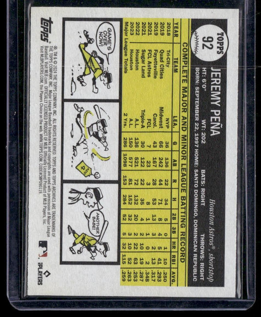 2024 Topps Archives #92 Jeremy Peña