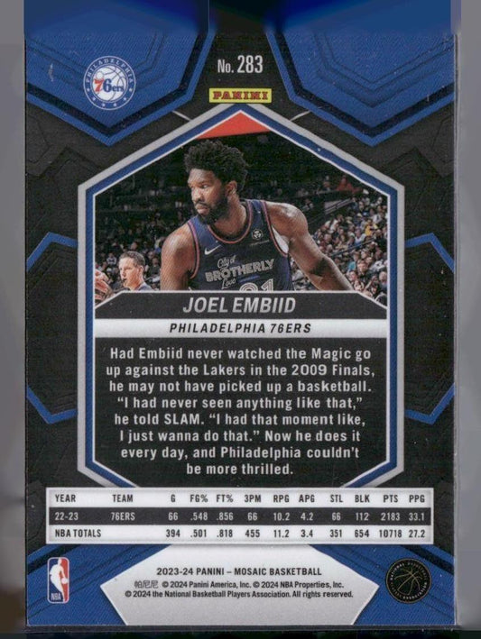 2023-24 Panini Mosaic #283 Joel Embiid City Edition
