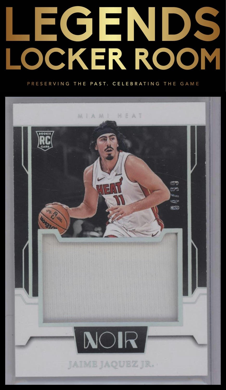 2023-24 Panini Noir #RJM-JJJ Jaime Jaquez Jr. Rookie Jumbo Material #/99