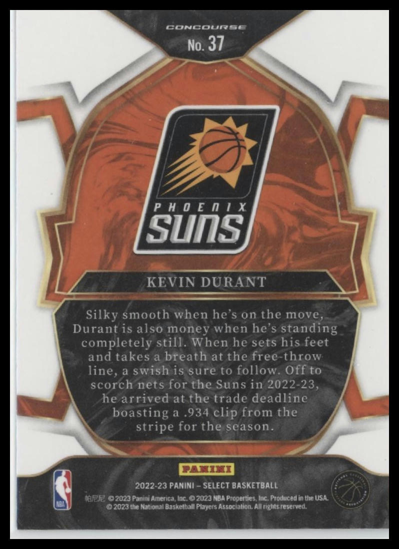 2022-23 Panini Select #37 Kevin Durant Blue (Retail Base)