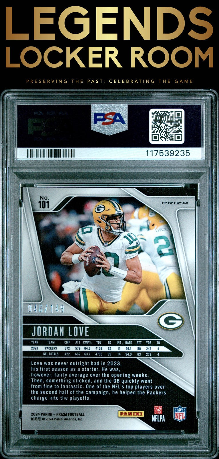 2024 Panini Prizm #101 Jordan Love Red Wave PSA 9
