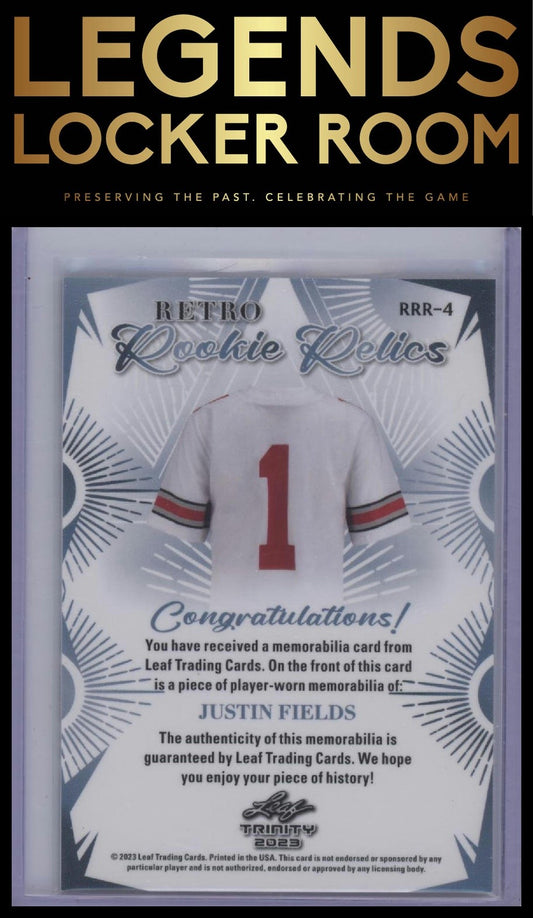2023 Leaf Trinity (Mega Box) #RRR-4 Justin Fields Retro Rookie Relics