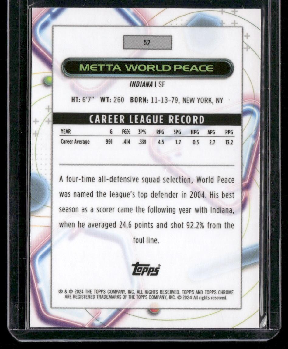2023-24 Topps Chrome Cosmic #52 Metta World Peace