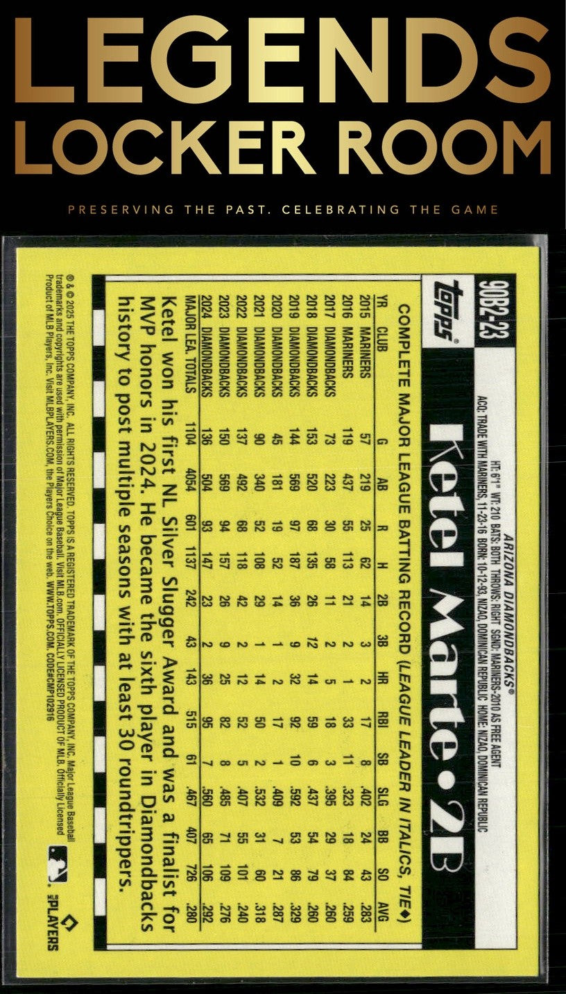 2025 Topps Ketel Marte 1990 Topps Baseball 35th Anniversary