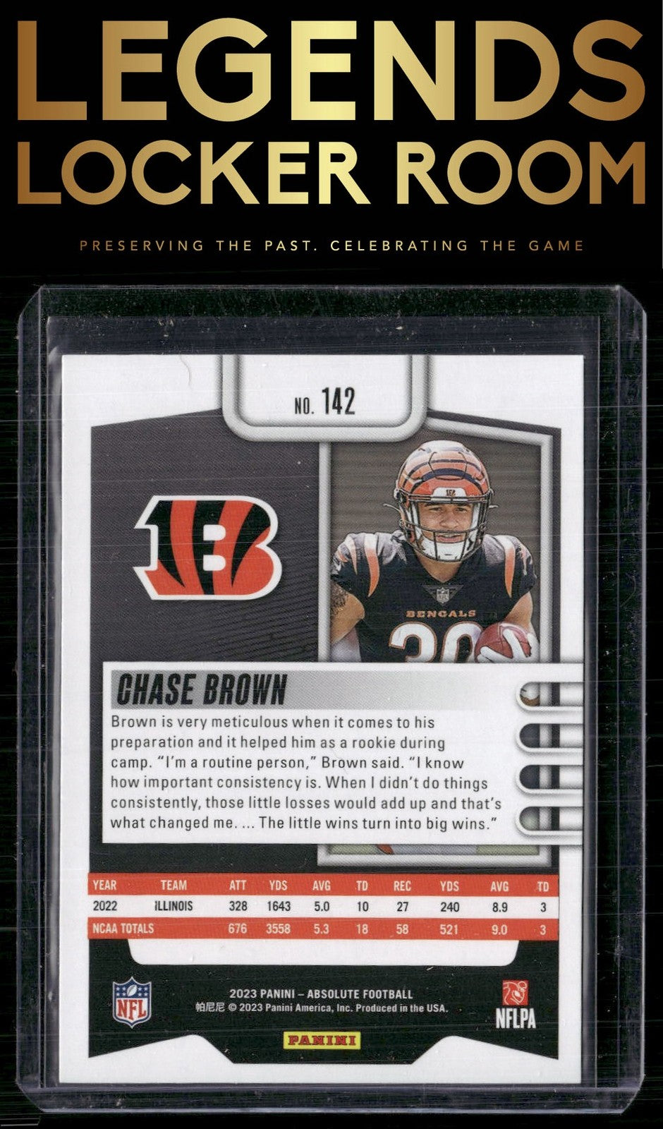 2023 Panini Absolute #142 Chase Brown Orange