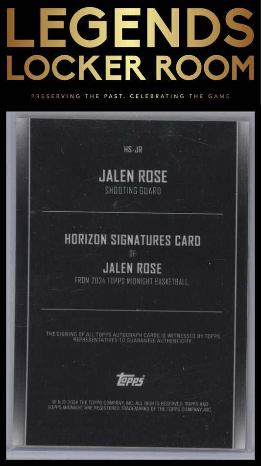 2023-24 Topps Midnight #HS-JR Jalen Rose Horizon Signatures Twilight #/199