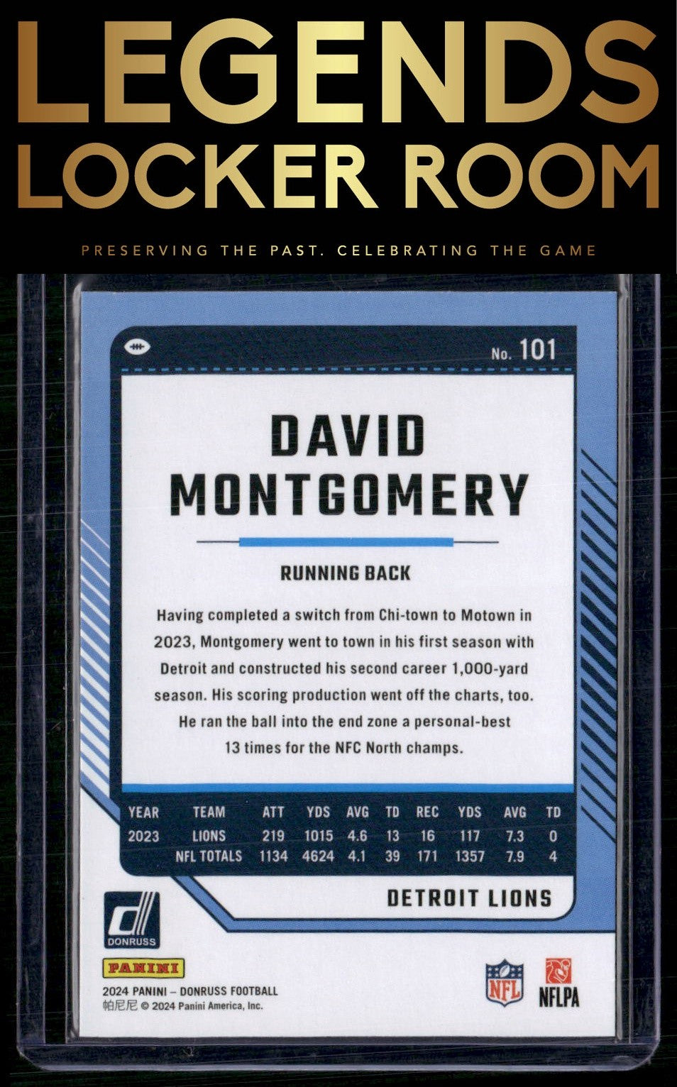 2024 Donruss #101 David Montgomery Press Proof Red