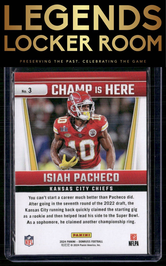2024 Donruss #3 Isiah Pacheco Champ is Here