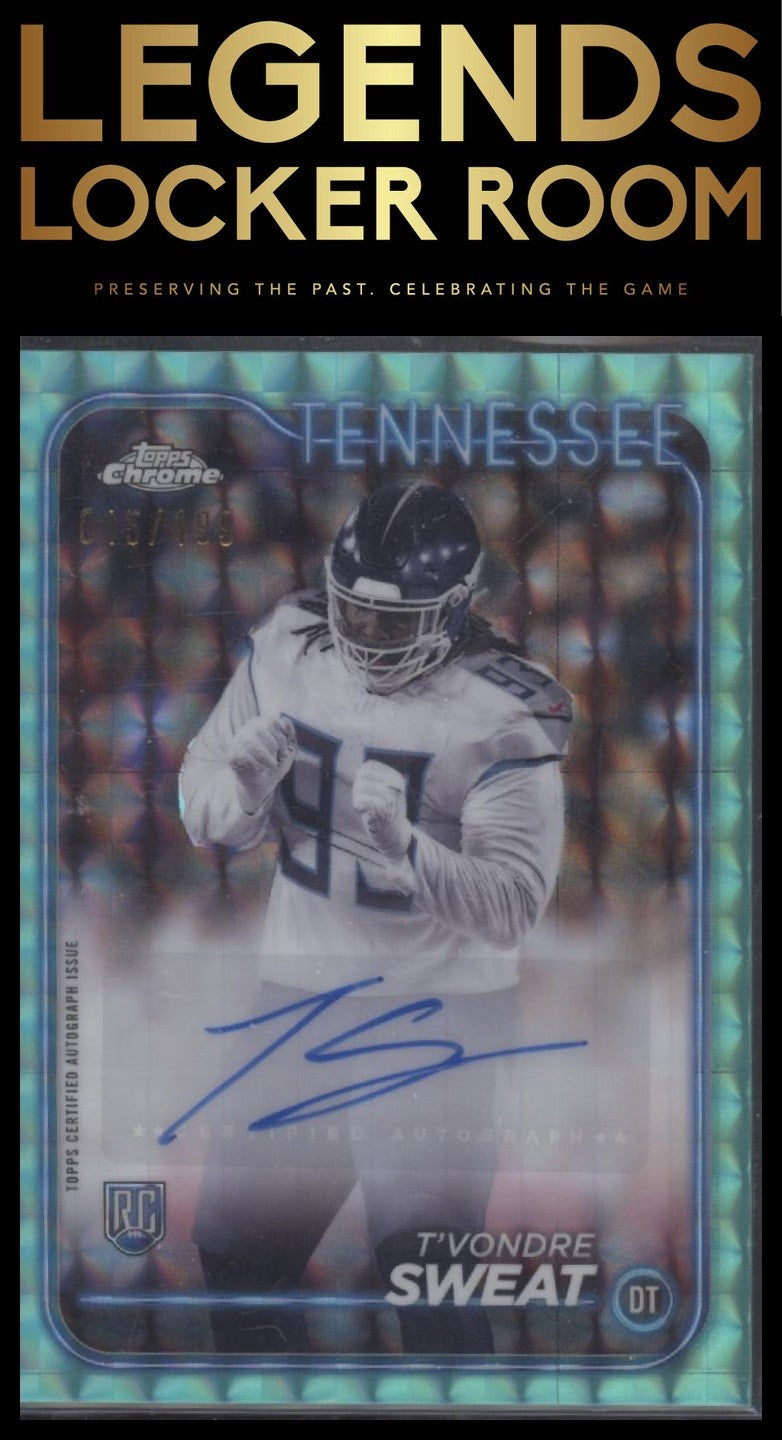 2024 Topps Chrome T'Vondre Sweat Rookie Auto Aqua Refractor /199