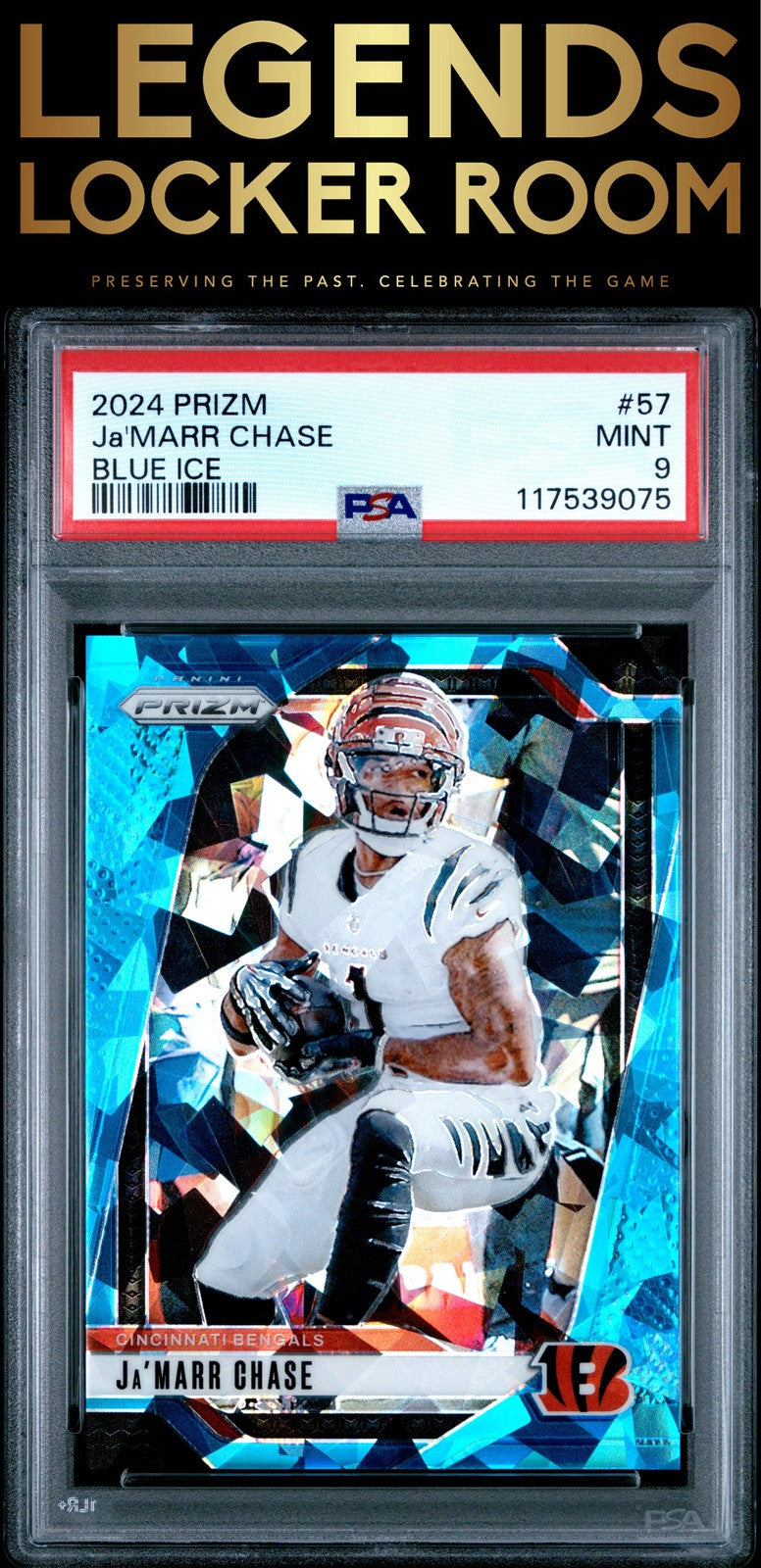 2024 Panini Prizm #57 Ja'Marr Chase Blue Ice /99 PSA 9