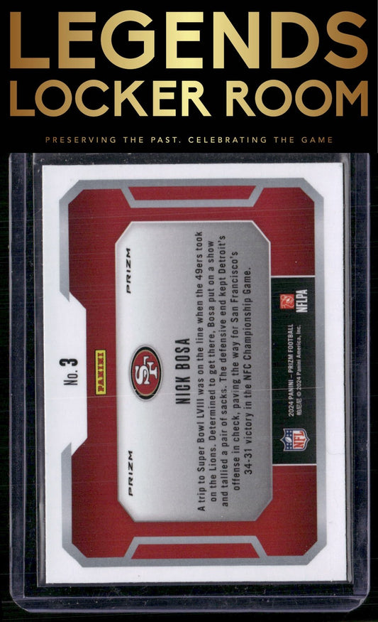 2024 Panini Prizm #3 Nick Bosa Lockdown Silver Prizm