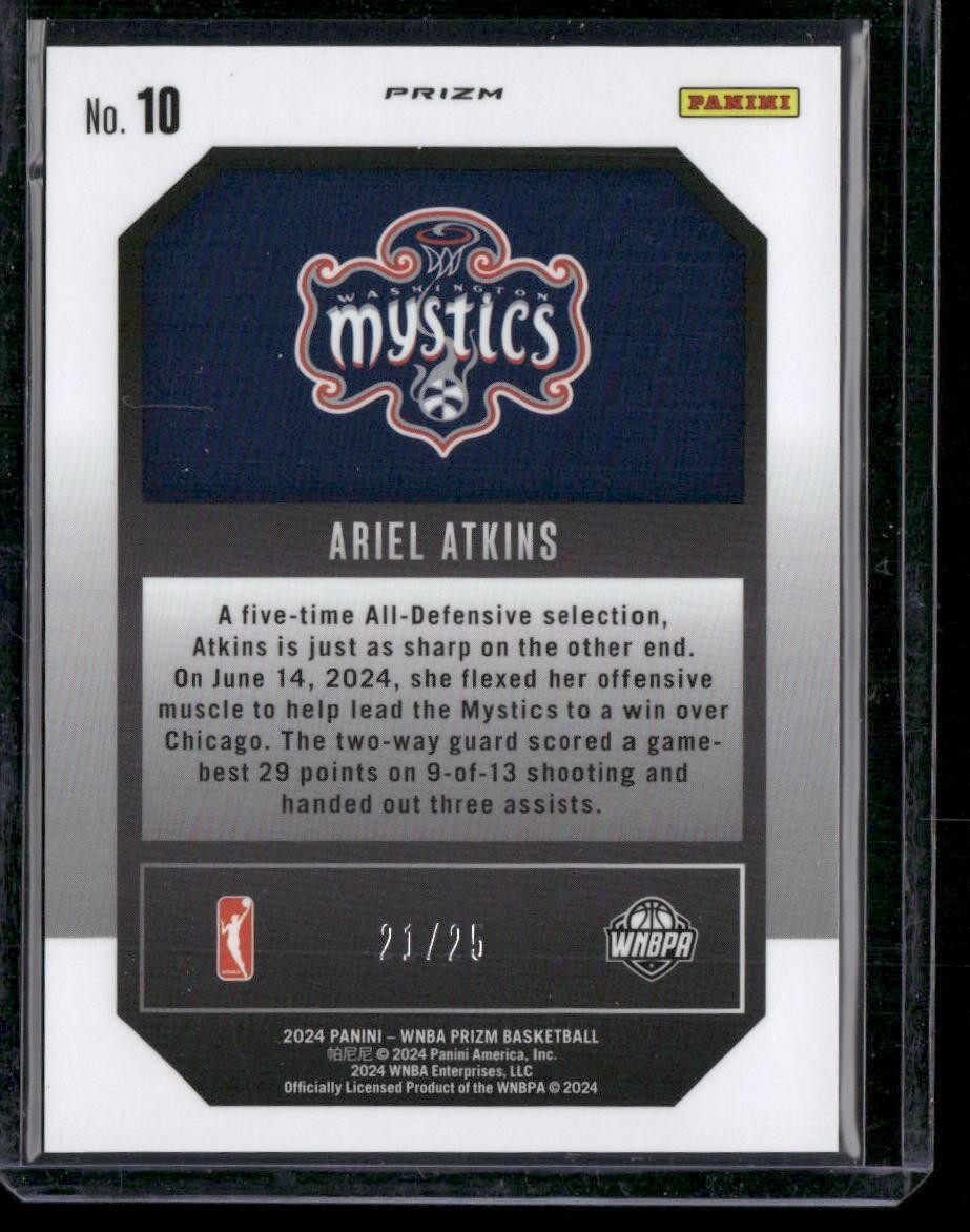 2024 Panini Prizm WNBA #10 Ariel Atkins Top Tier Prizms Mojo #/25