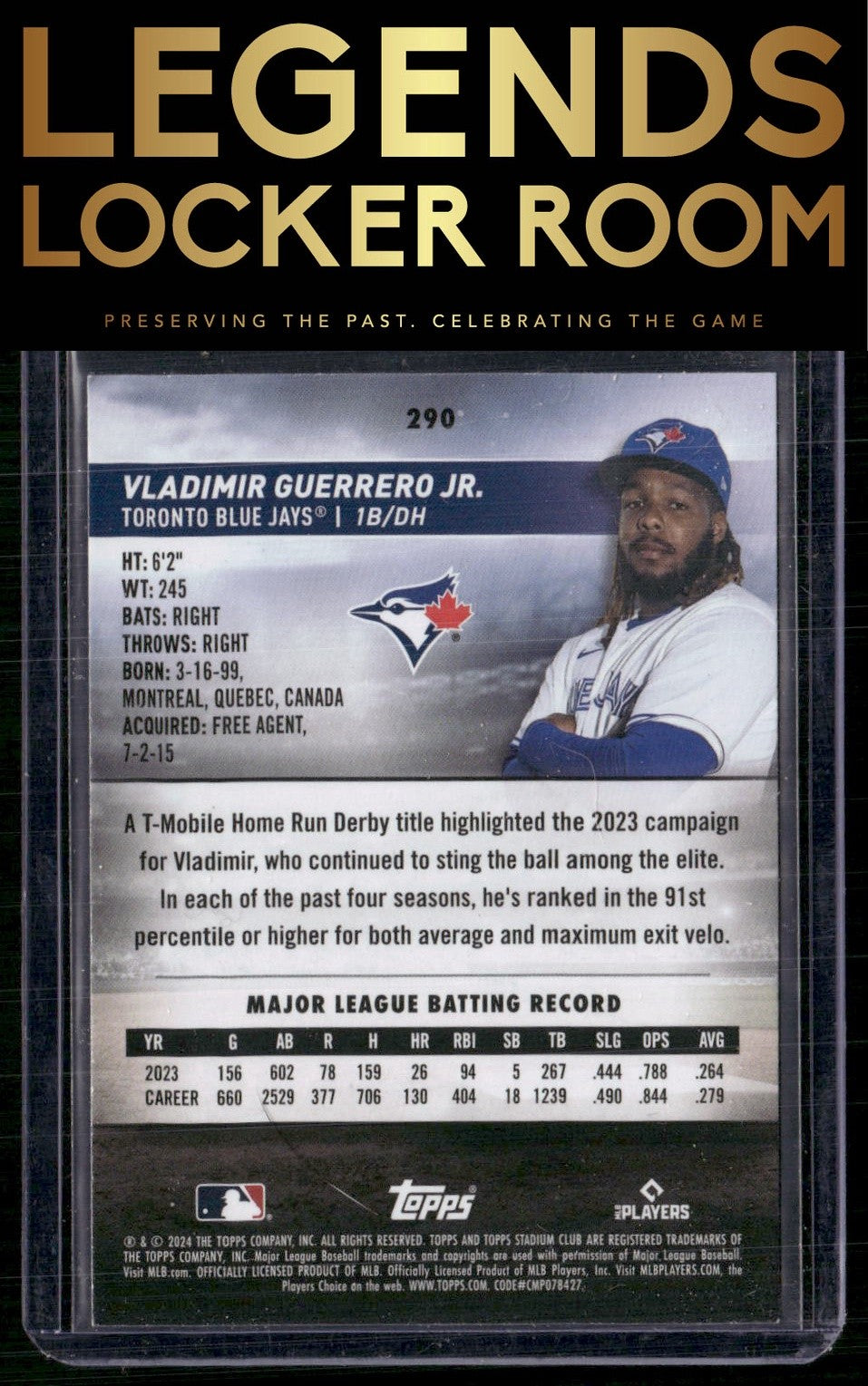 2024 Stadium Club #290 Vladimir Guerrero Jr.