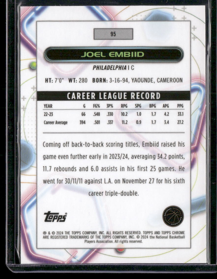 2023-24 Topps Chrome Cosmic #95 Joel Embiid