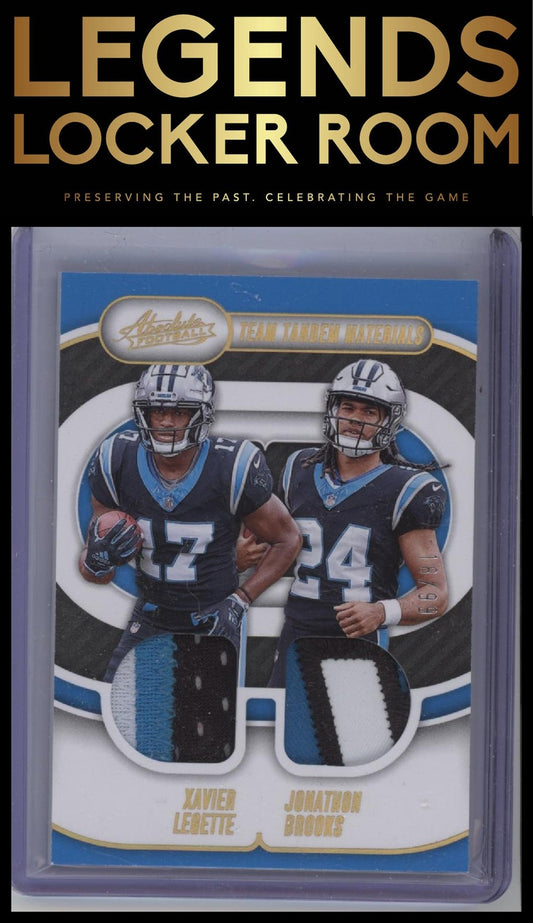 2024 Panini Absolute Xavier Legette / Jonathon Brooks Team Tandem Materials Gold