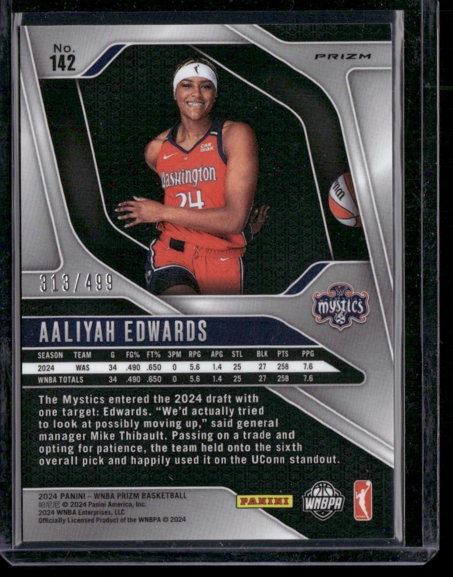 2024 Panini Prizm WNBA #142 Aaliyah Edwards Pulsar Prizms #/499