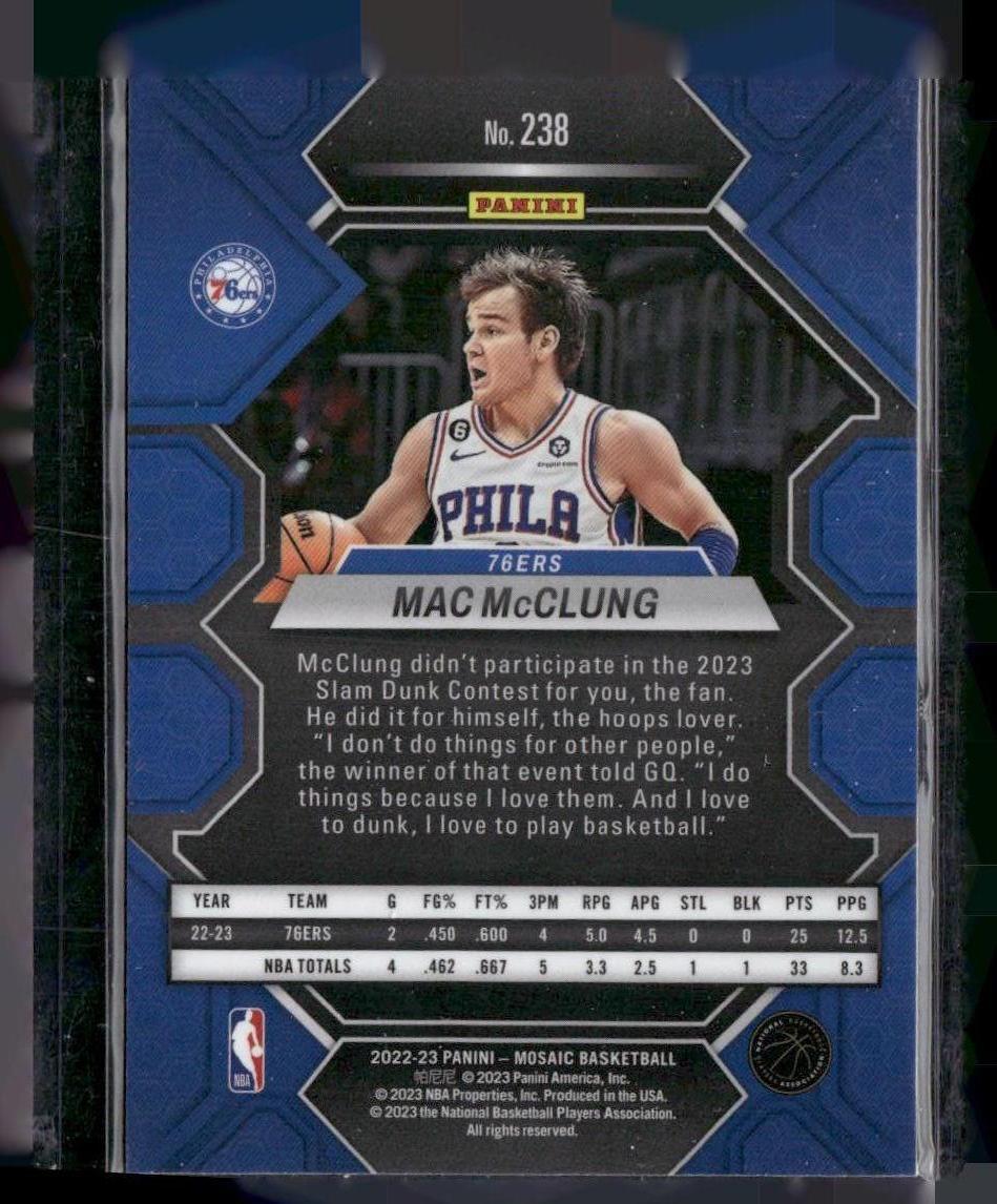 2022-23 Panini Mosaic #238 Mac McClung