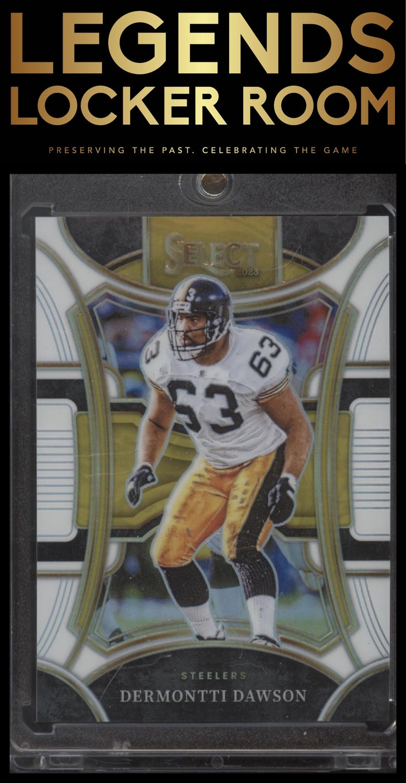 2023 Panini Select #481 Dermontti Dawson White Prizms #/35