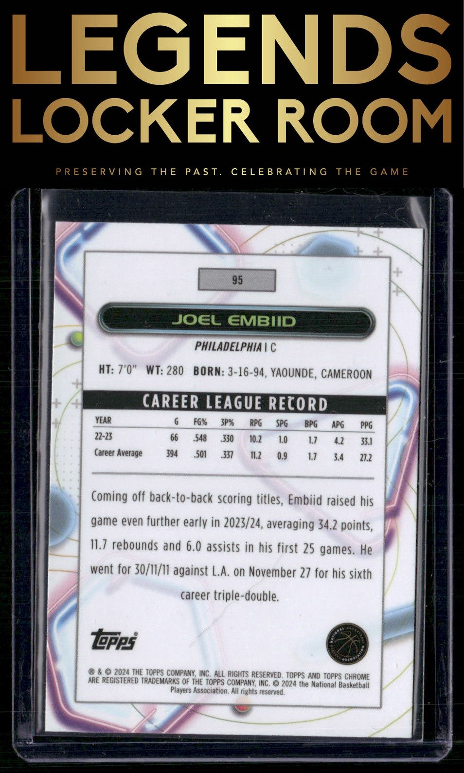 2023-24 Topps Chrome Cosmic #95 Joel Embiid
