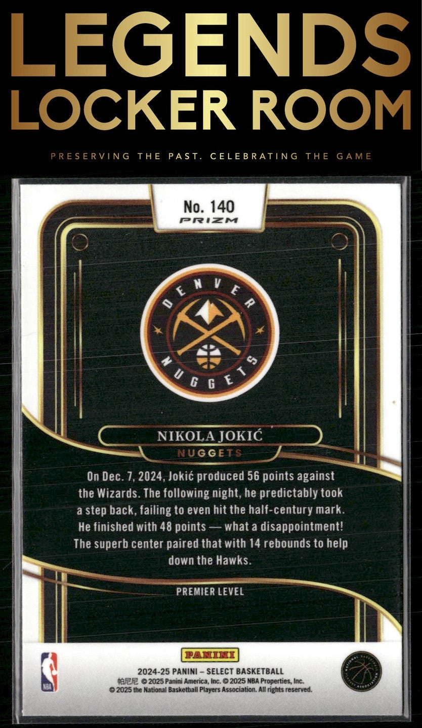 2024-25 Panini Select #140 Nikola Jokic Silver Prizm
