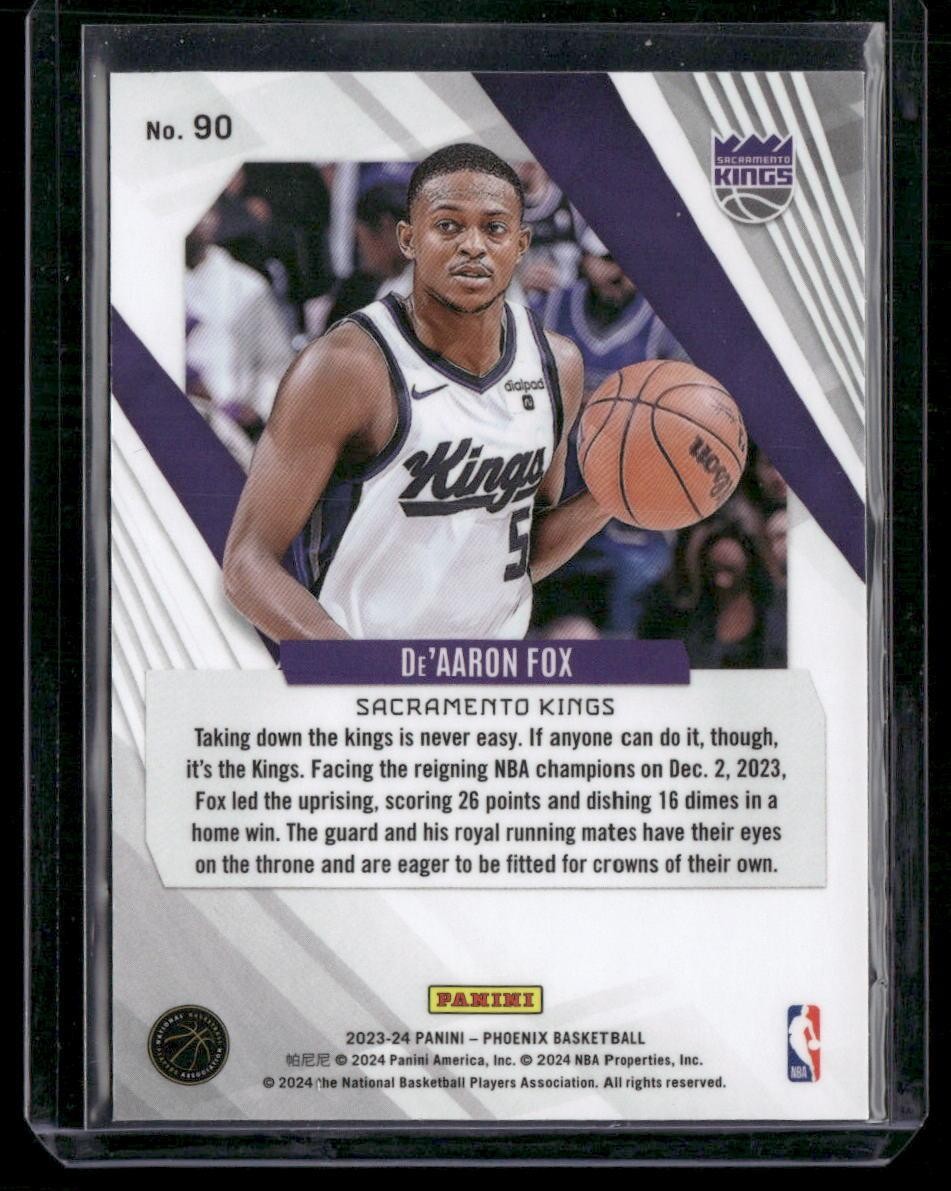 2023-24 Panini Phoenix #90 De'Aaron Fox