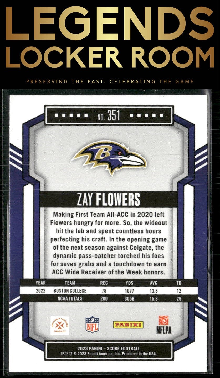 2023 Score #351 Zay Flowers Gold