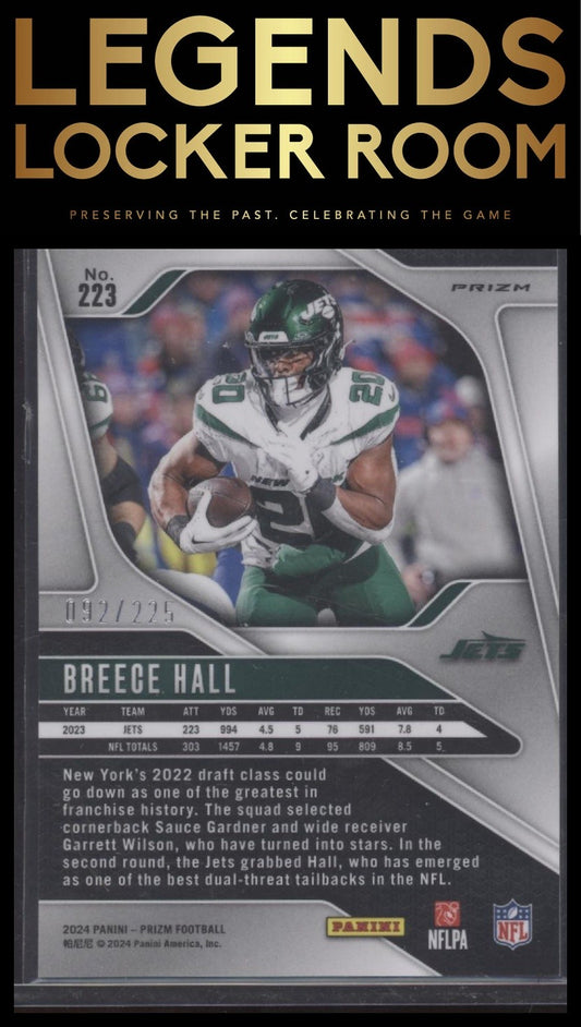 2024 Panini Prizm #223 Breece Hall Purple Ice #/225